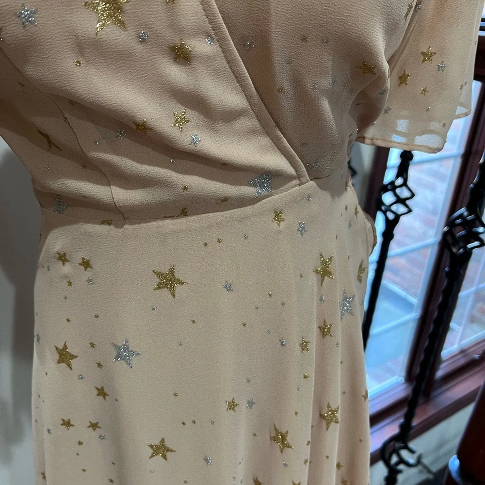 Privacy Please star print maxi wrap dress size S - Picture 2 of 4